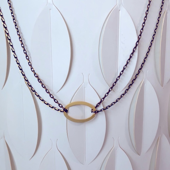 CV Designs mixed metals oval double chain necklace - Picture 3 of 4